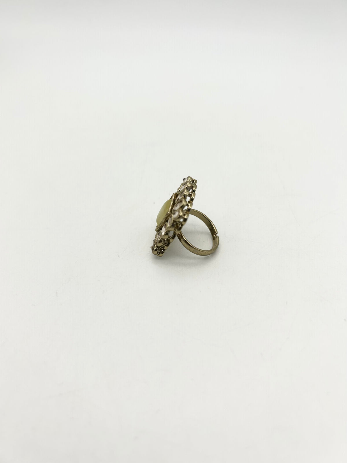 AM809 Gold and Yellow adjustable ring polki