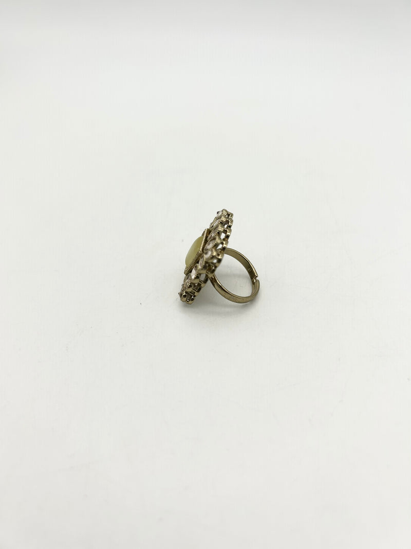 AM809 Gold and Yellow adjustable ring polki