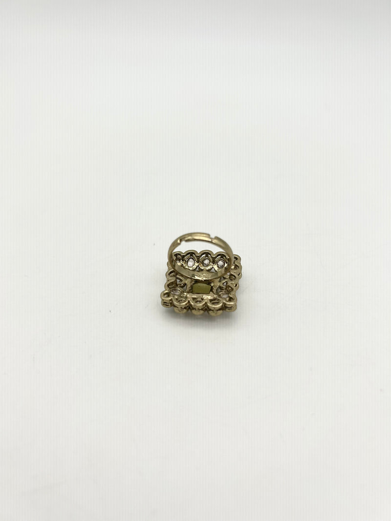 AM809 Gold and Yellow adjustable ring polki