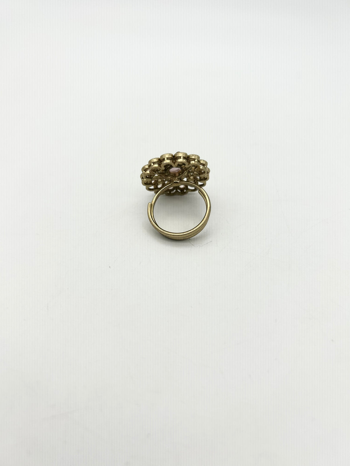 AM807 Gold and Pink adjustable polki ring