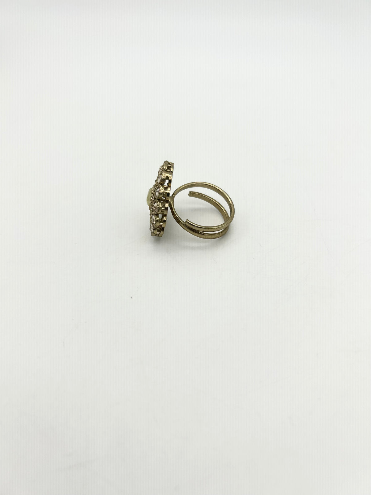 AM807 Gold and Yellow adjustable ring polki