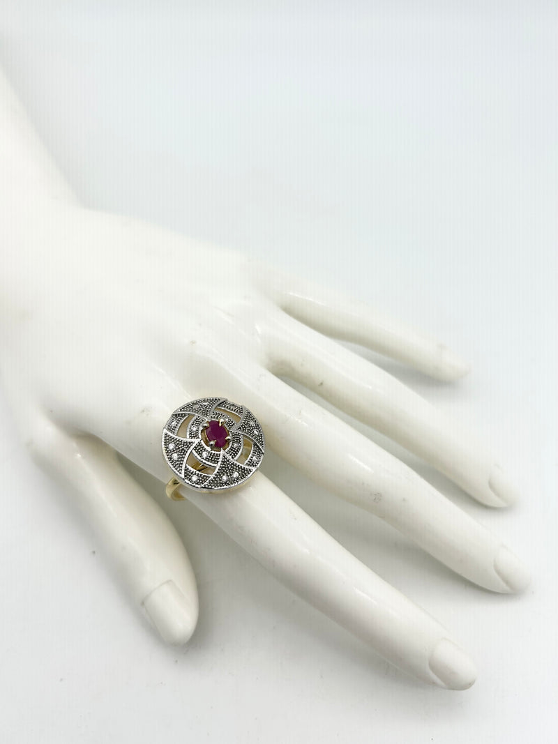 AM810 Silver and Pink adjust ring