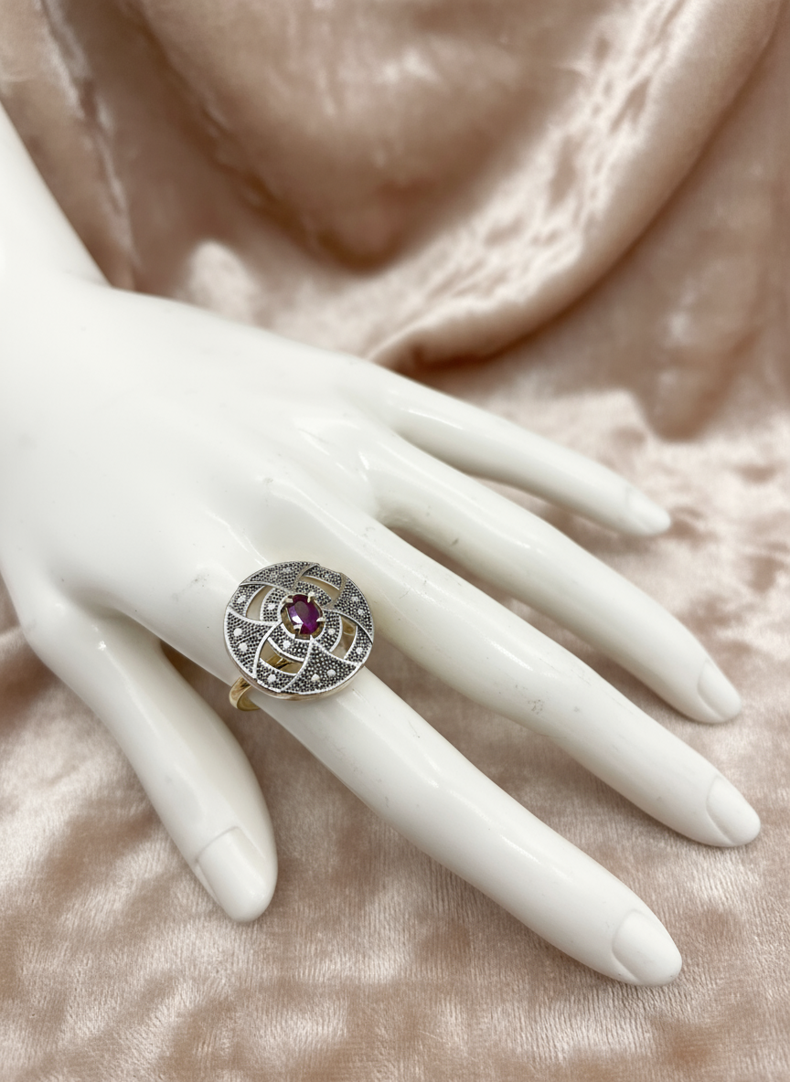 AM810 Silver and Pink adjust ring