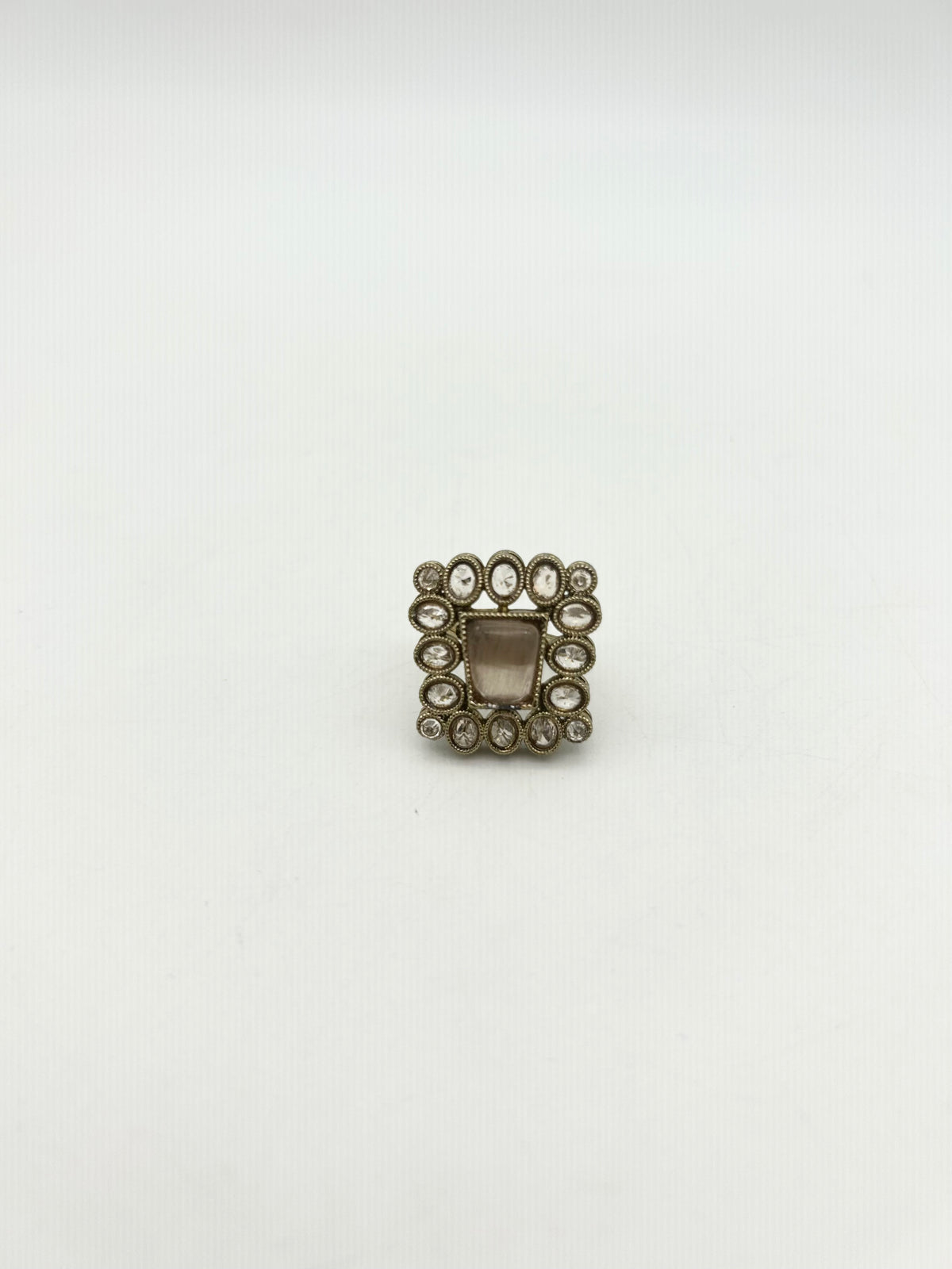 AM809 Gold adjustable polki ring