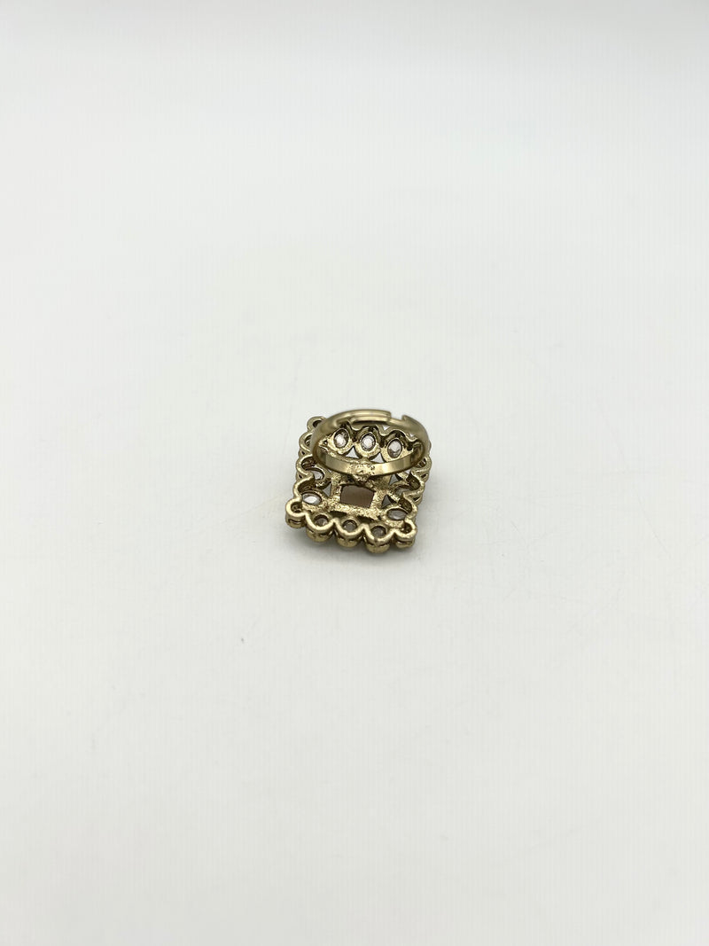 AM809 Gold adjustable polki ring