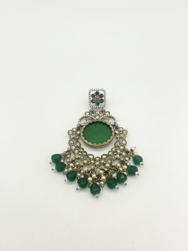 AM022 Gold and Green Earrings polki