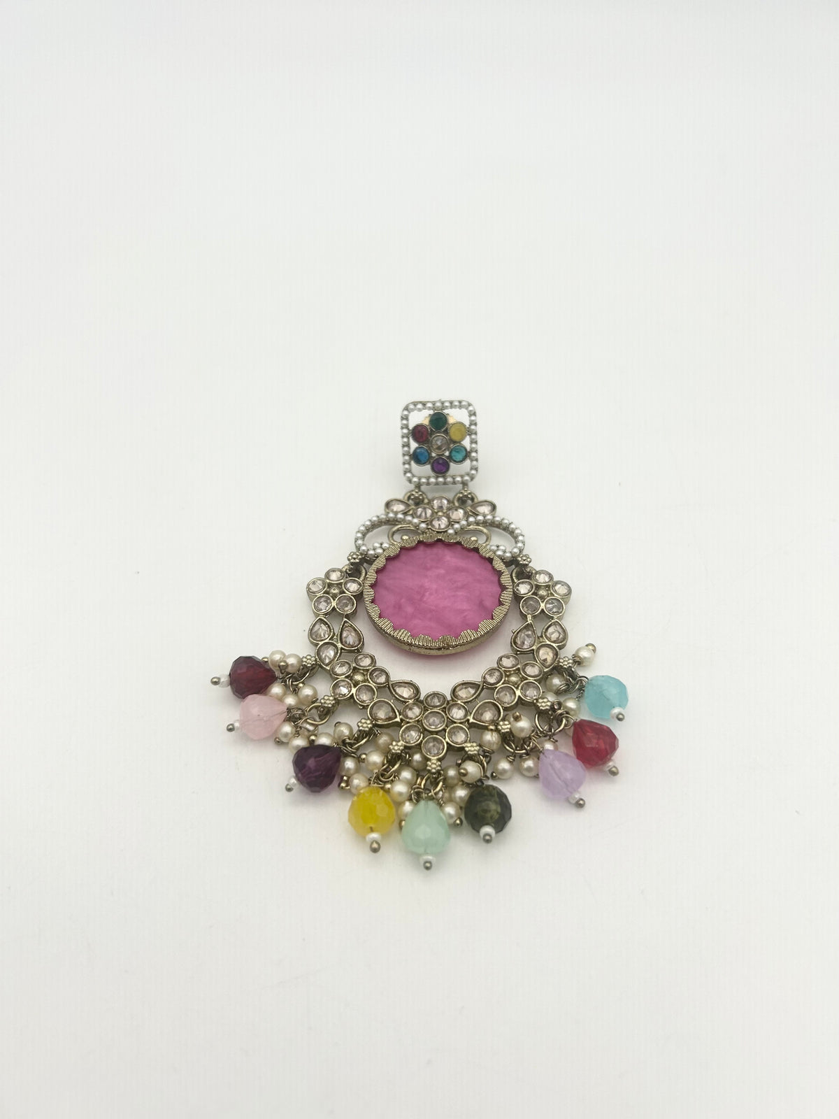 AM022 Gold and Multicolour earrings polki