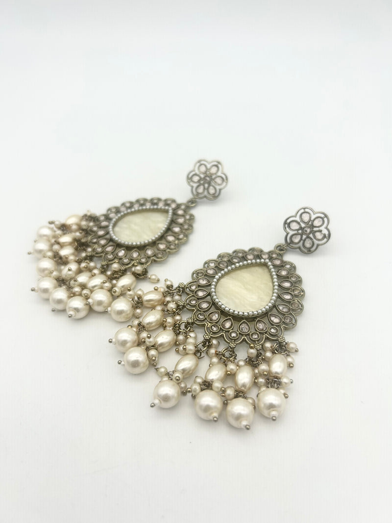 AM021 Gold earrings polki