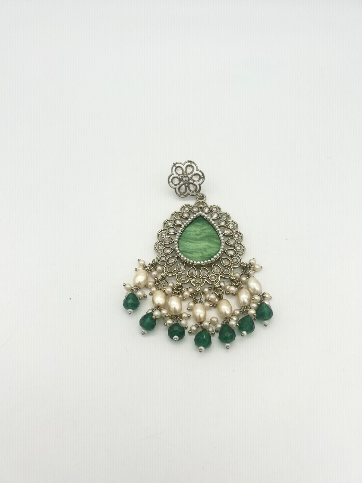 AM021 Gold and Green earrings polki