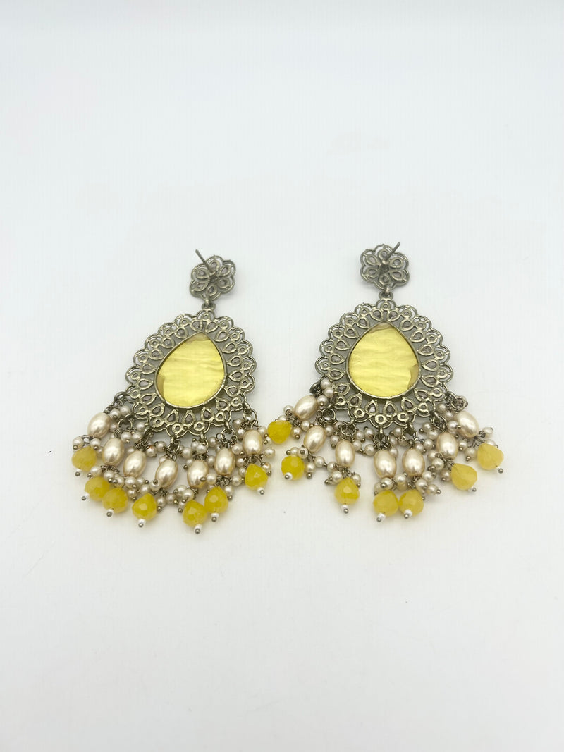 AM021 Gold and Yellow Earings polki