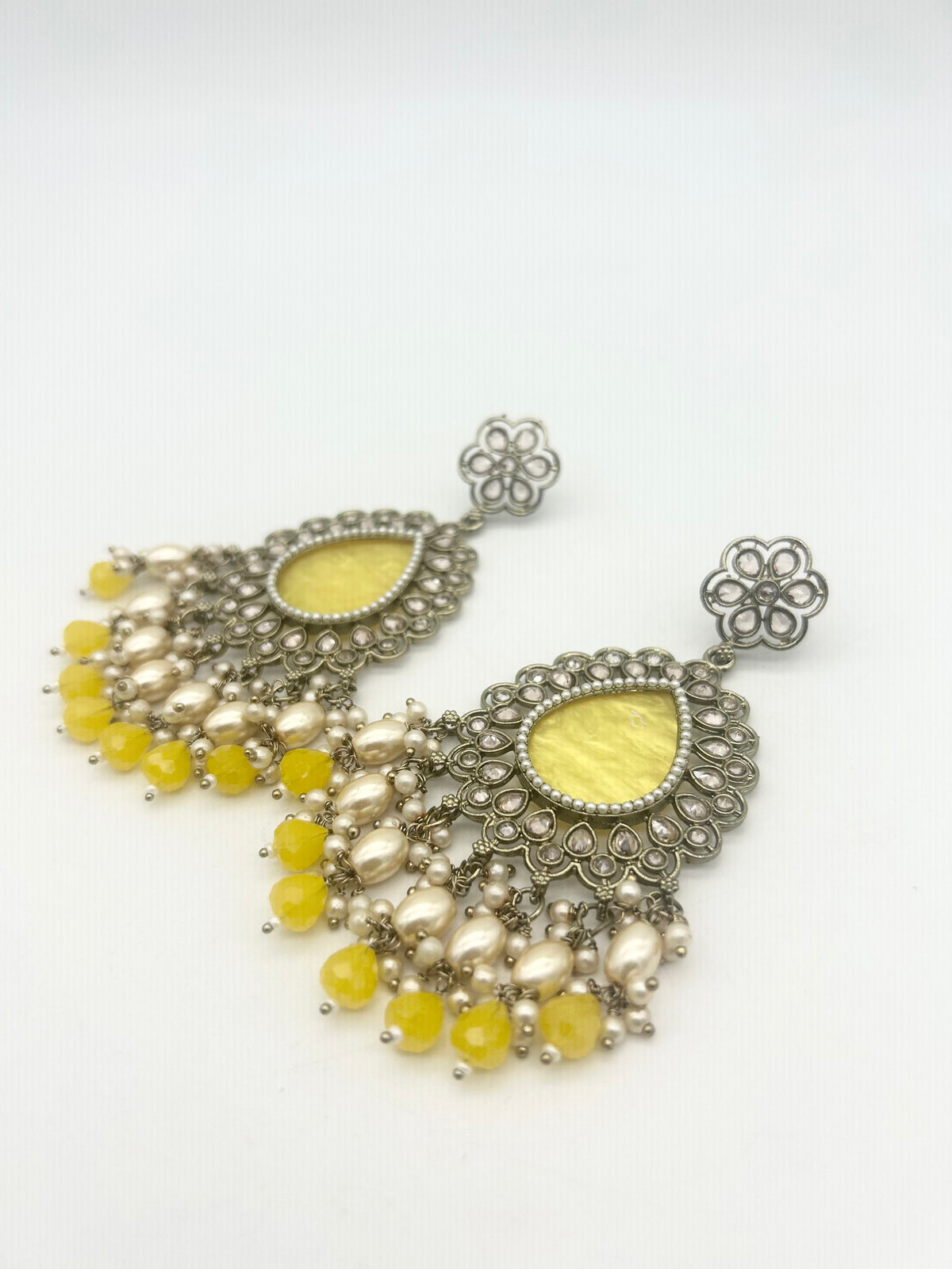 AM021 Gold and Yellow Earings polki