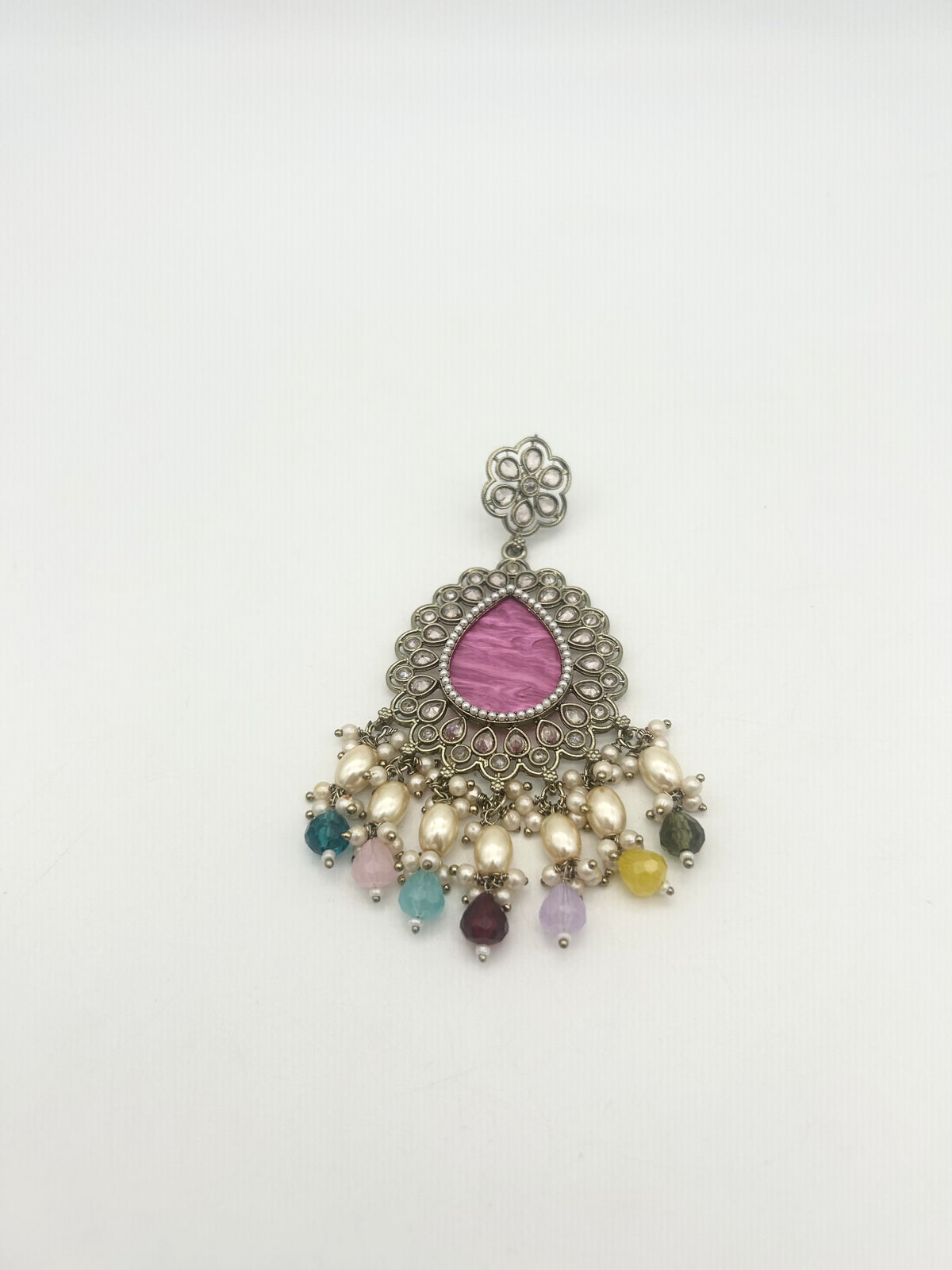 AM021 Gold and Multicoloured earrings polki