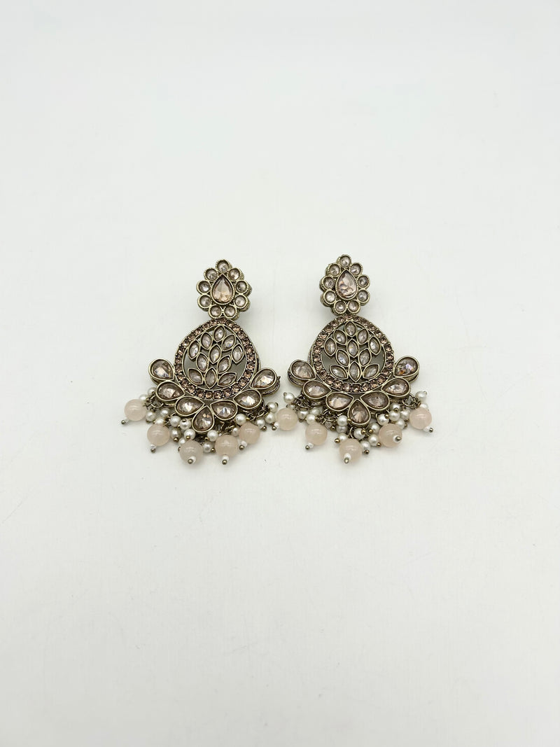 AM025 Gold and Peach Earrings polki