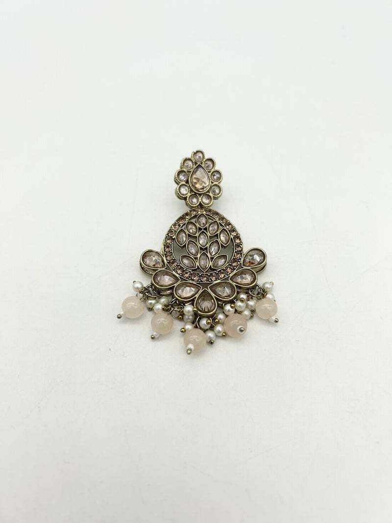 AM025 Gold and Peach Earrings polki