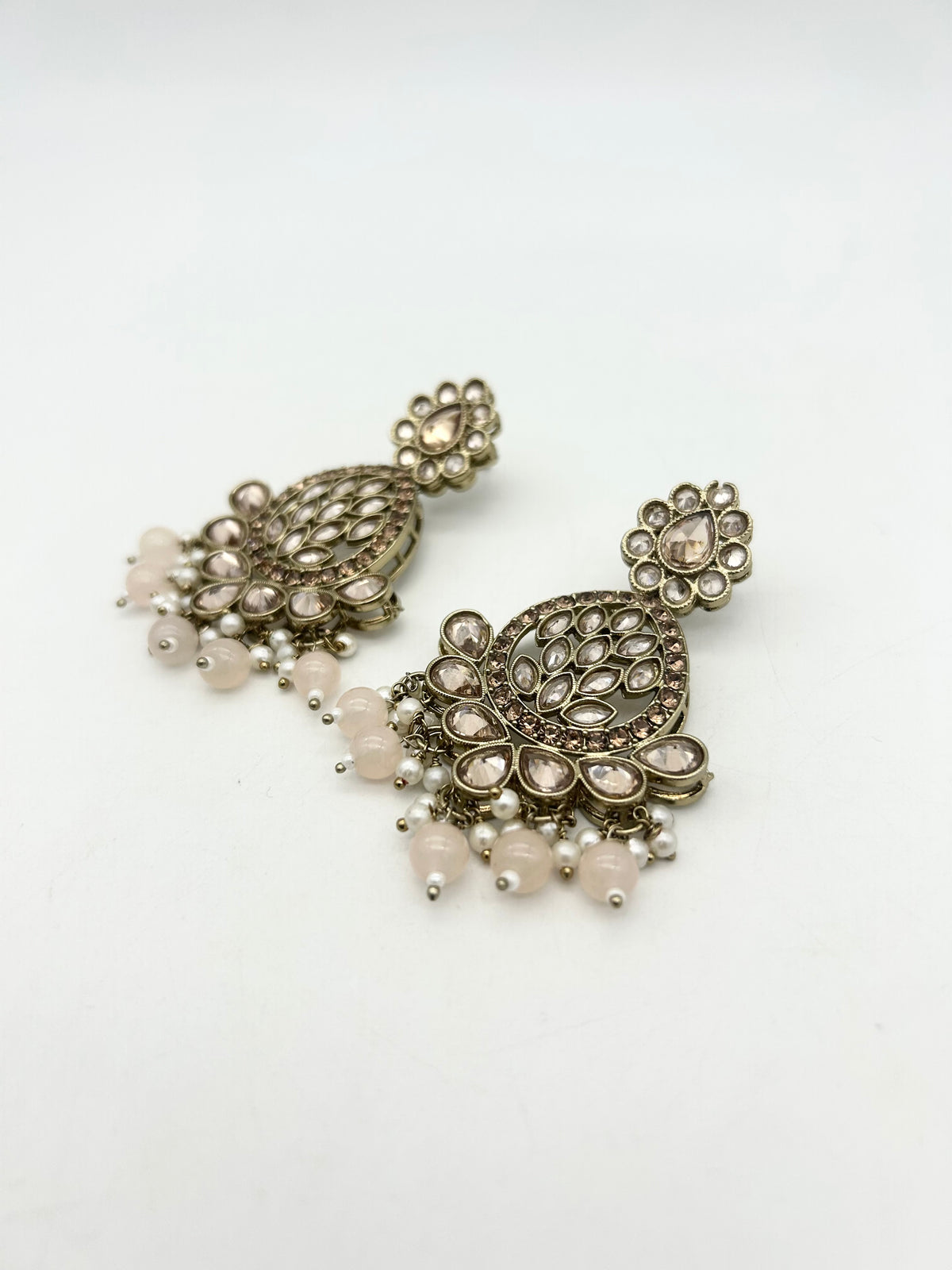 AM025 Gold and Peach Earrings polki