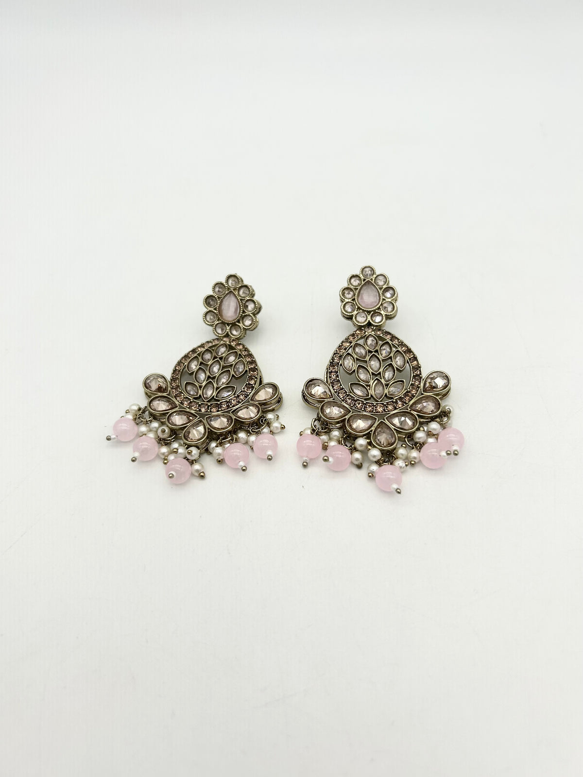 AM025 Gold and Pink earrings polki