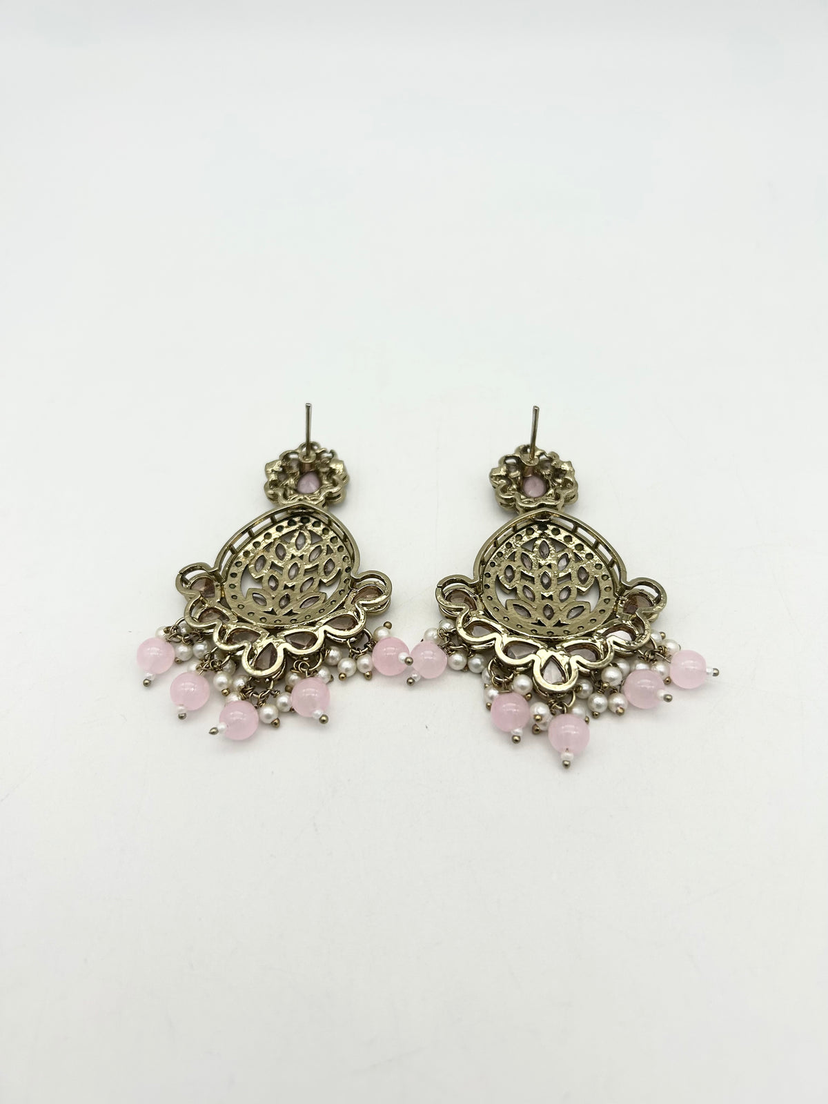 AM025 Gold and Pink earrings polki