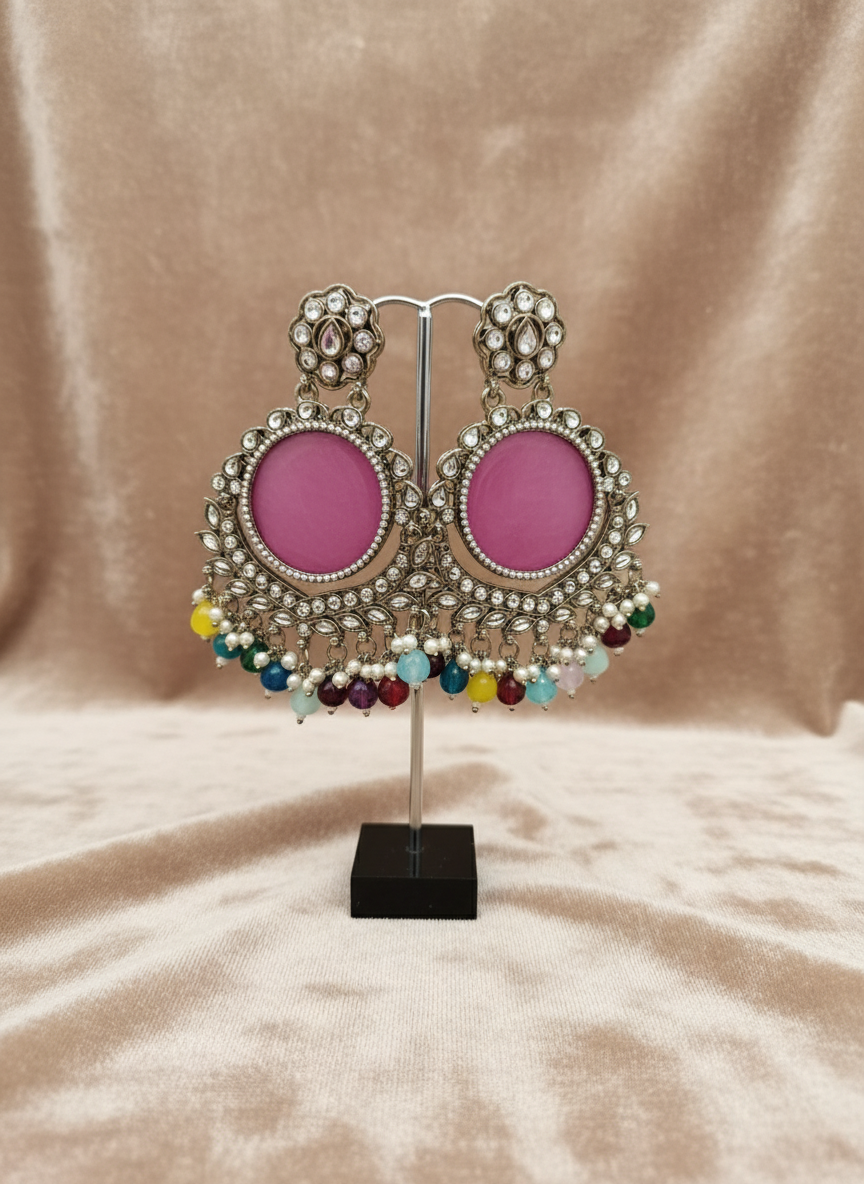 AM023 Gold and Multicolour earrings