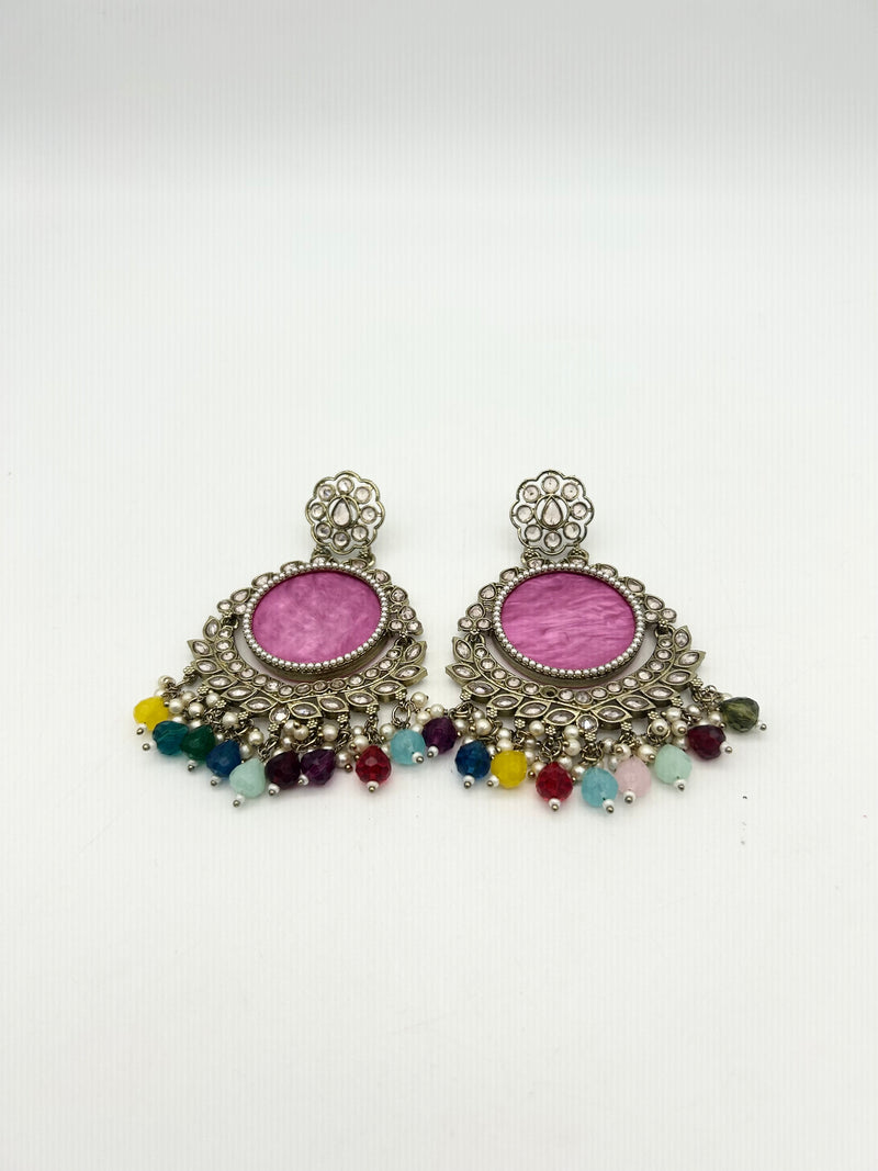 AM023 Gold and Multicolour earrings