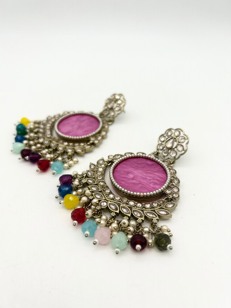 AM023 Gold and Multicolour earrings