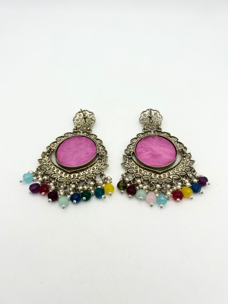 AM023 Gold and Multicolour earrings