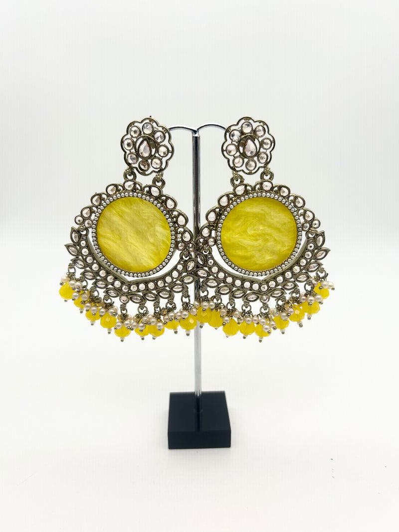AM023 Gold and Yellow Earrings polki