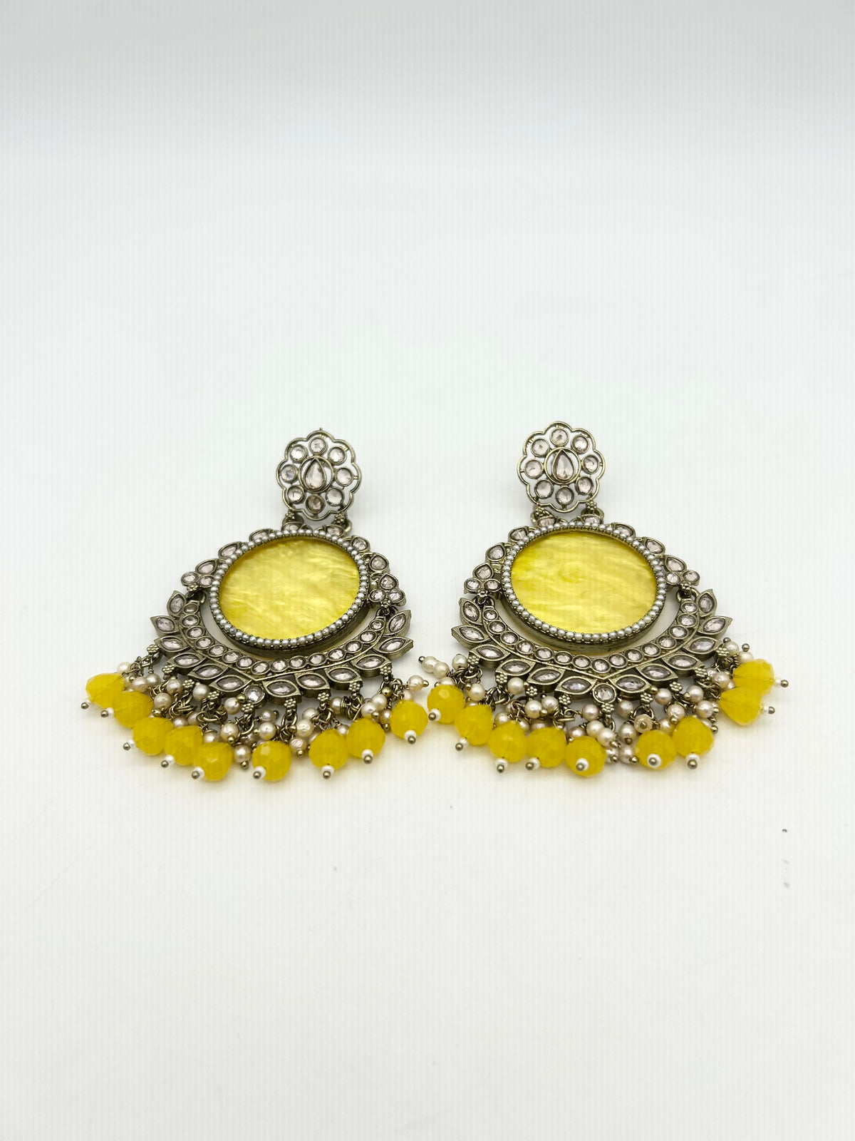 AM023 Gold and Yellow Earrings polki
