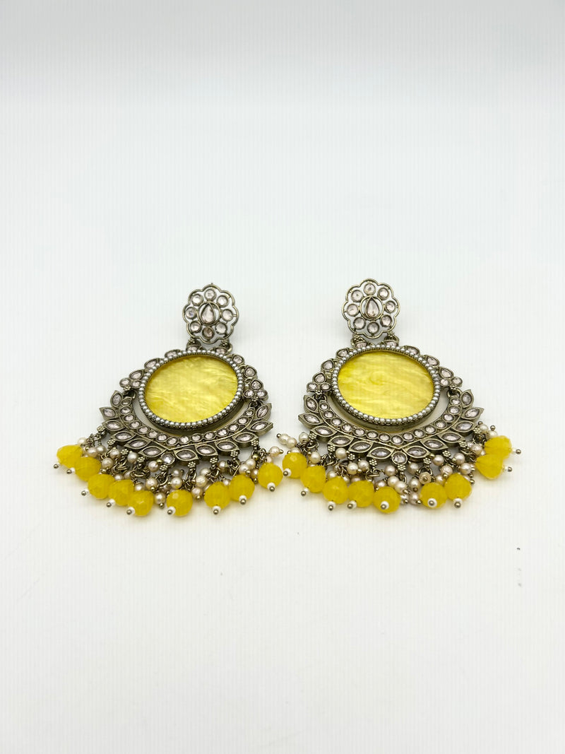 AM023 Gold and Yellow Earrings polki