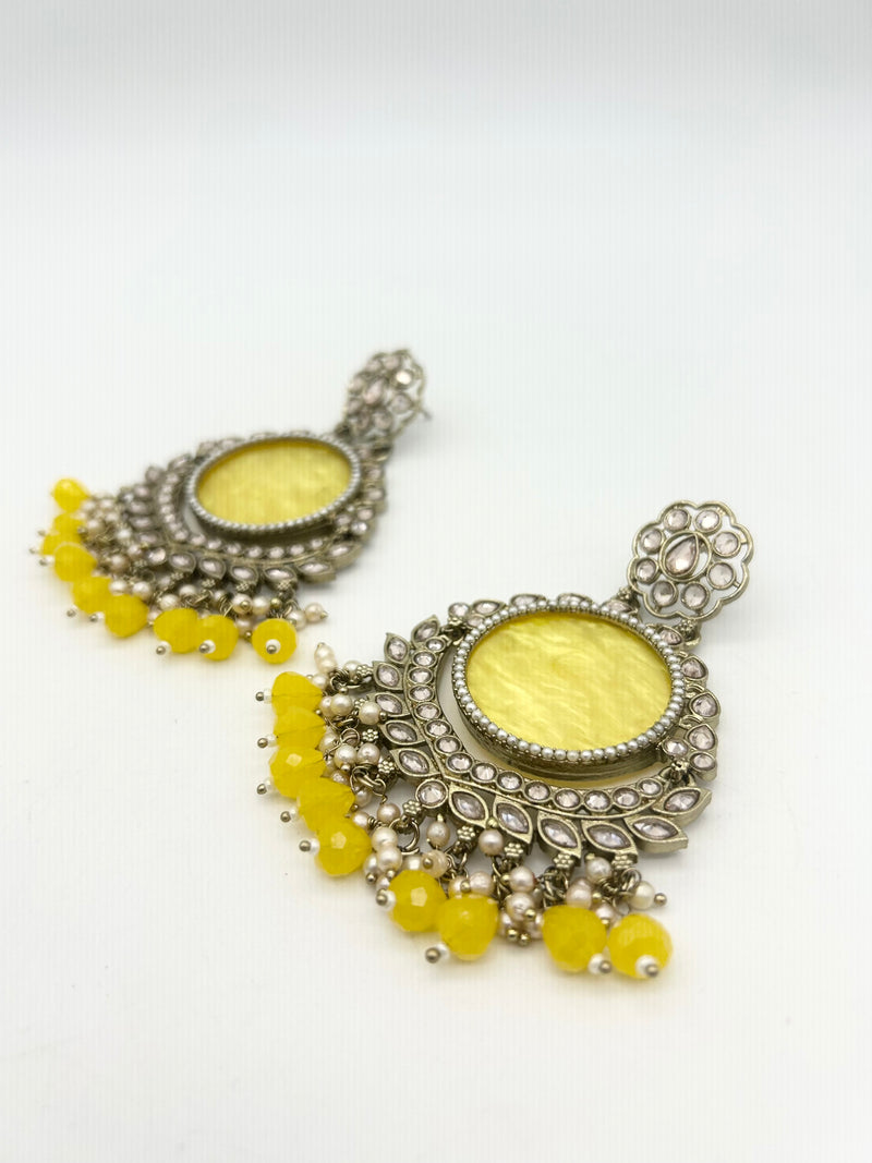 AM023 Gold and Yellow Earrings polki