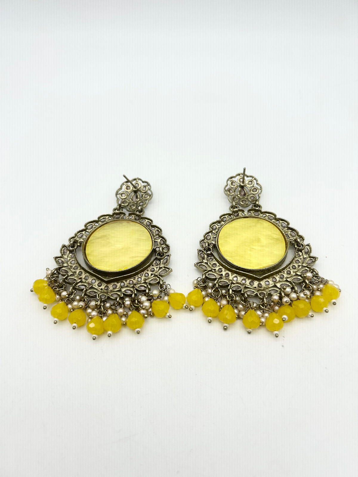 AM023 Gold and Yellow Earrings polki