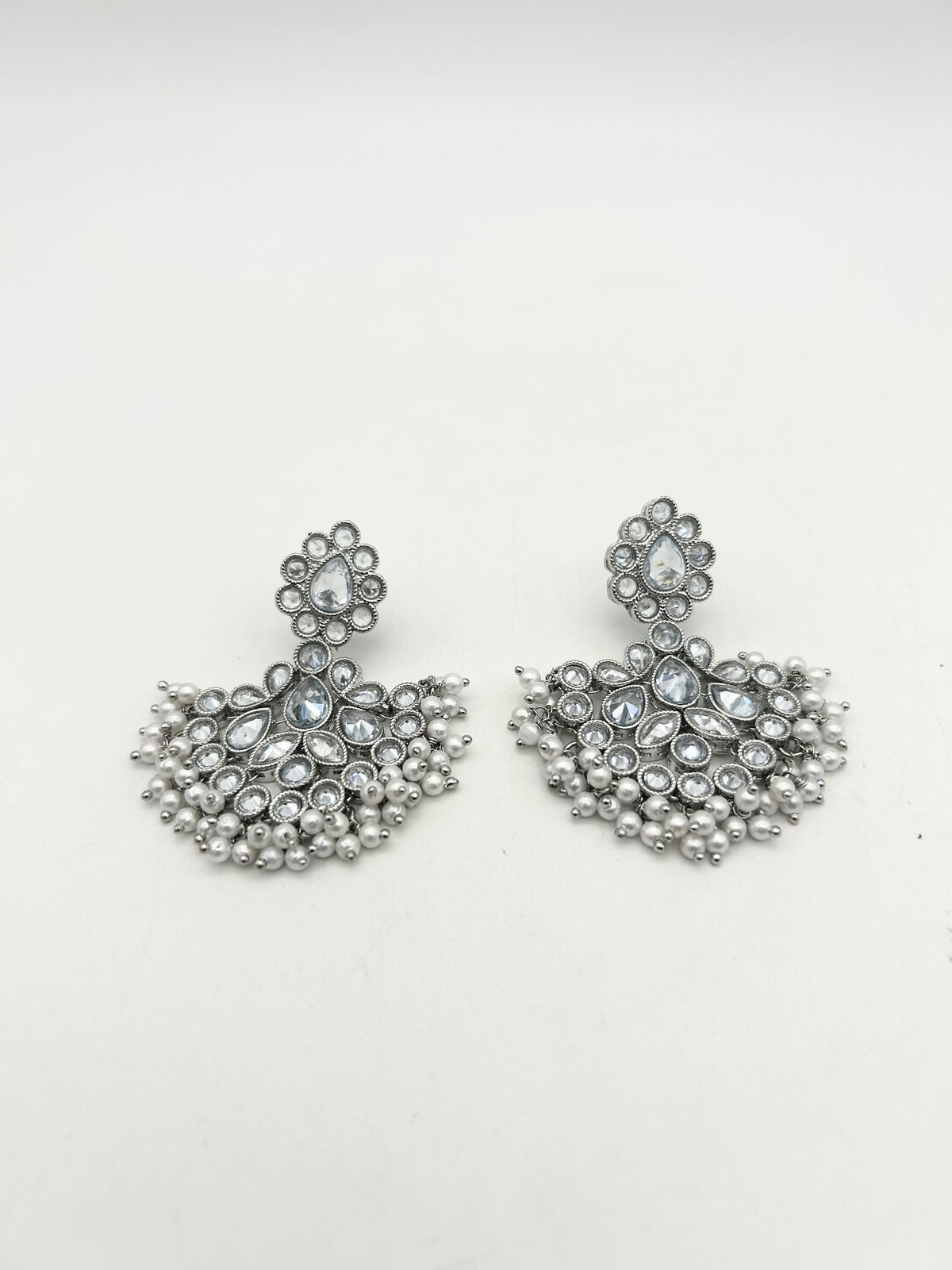 AM003 Silver earrings polki