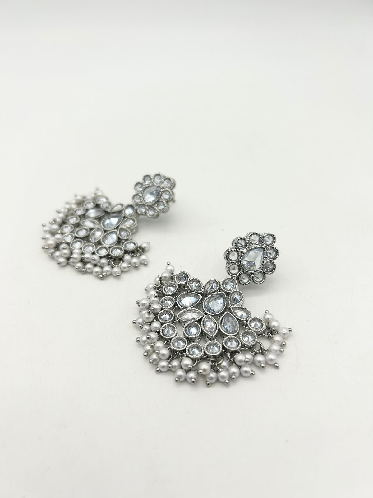 AM003 Silver earrings polki