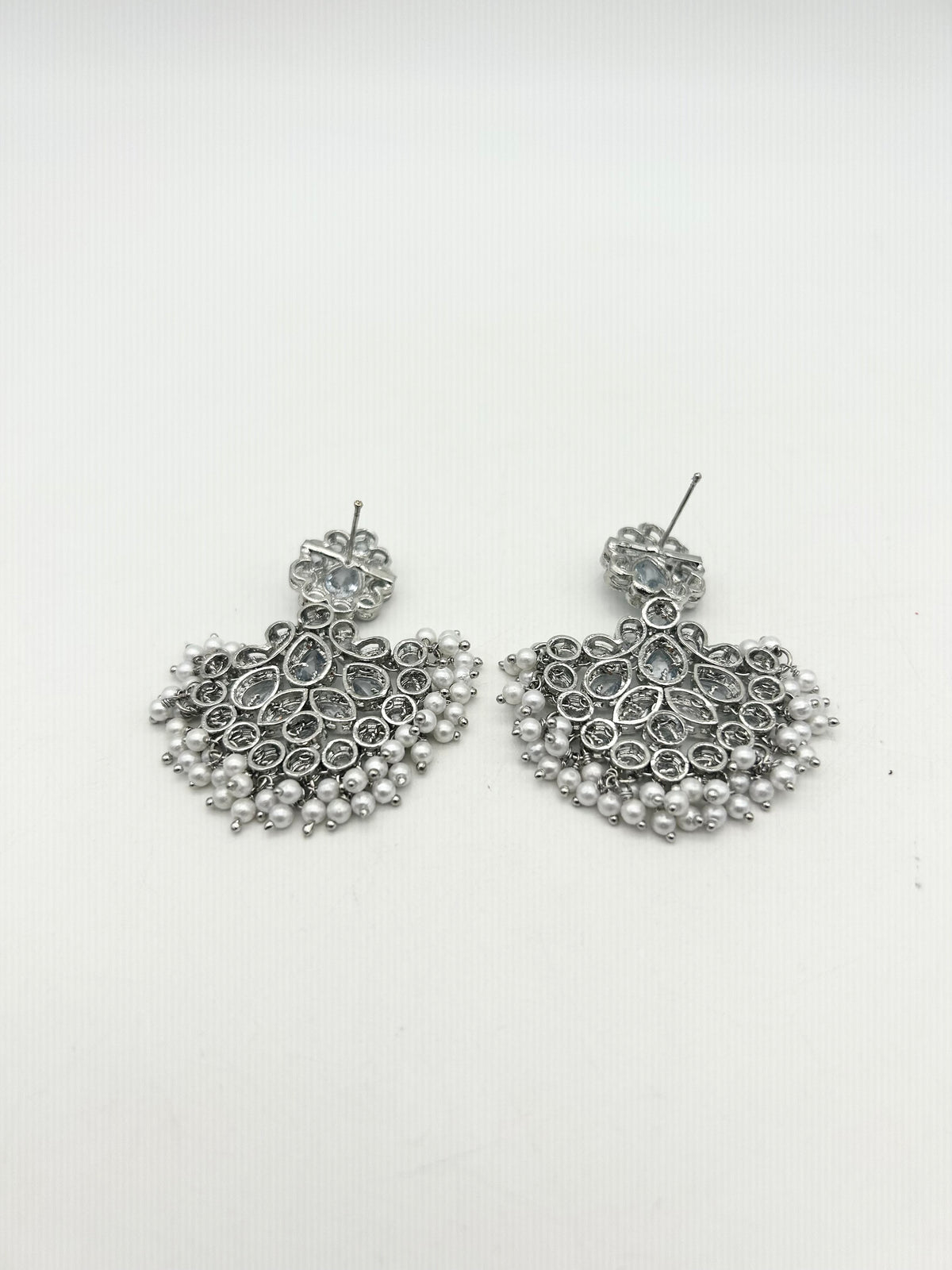 AM003 Silver earrings polki