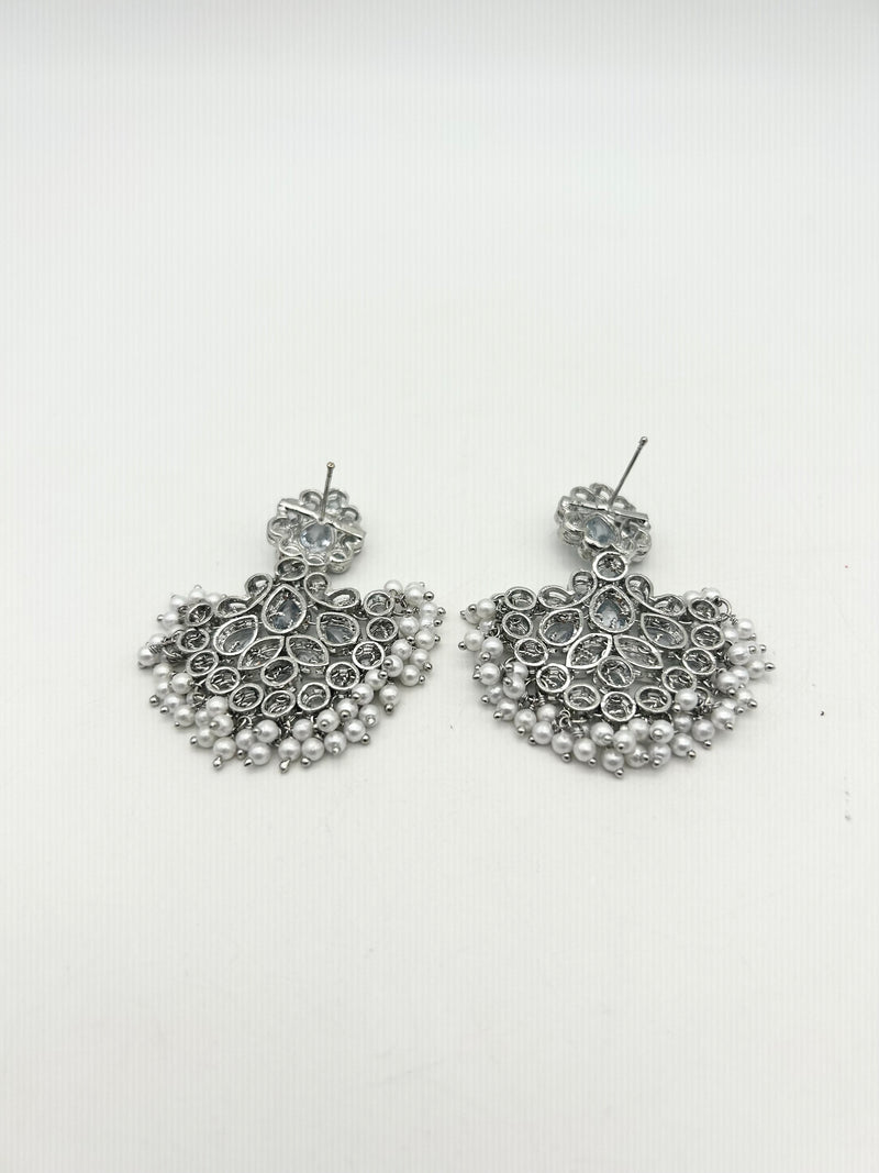 AM003 Silver earrings polki