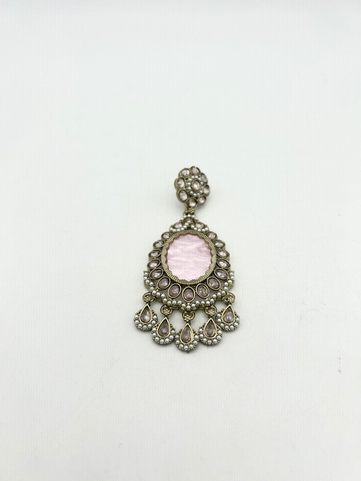 AM024 Gold and Pink Earrings polki