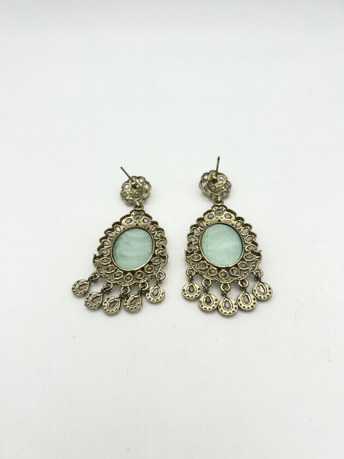 AM024 Gold and Mint earrings polki