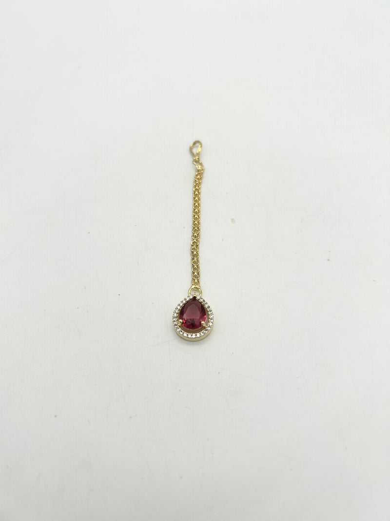 AM666 Gold and Red tikka American diamond