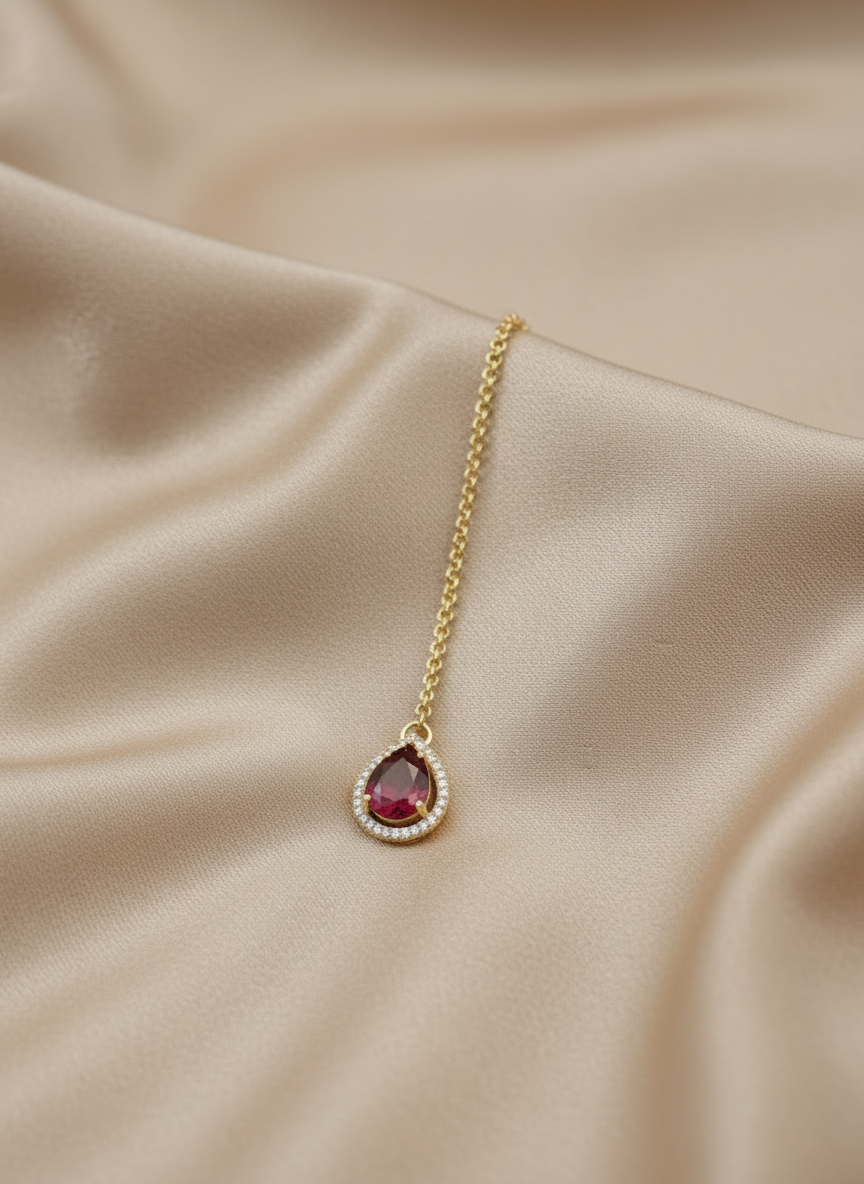 AM666 Gold and Red tikka American diamond