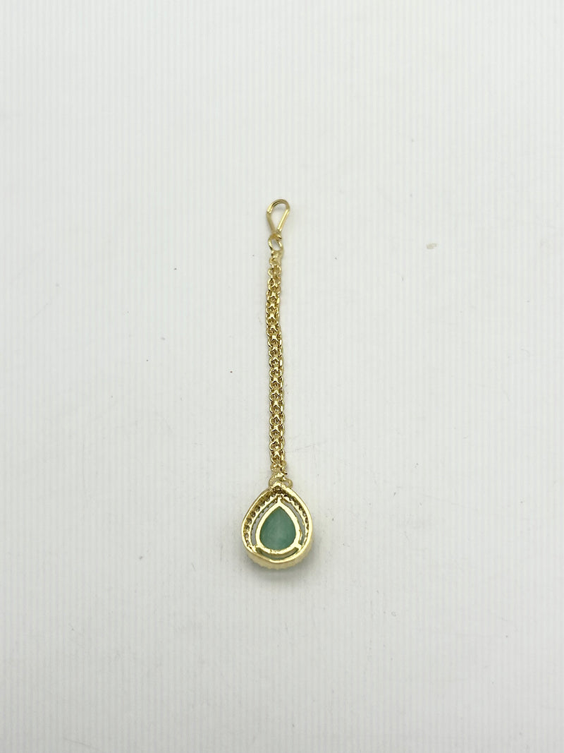 AM666 Gold and Mint tikka American Diamond