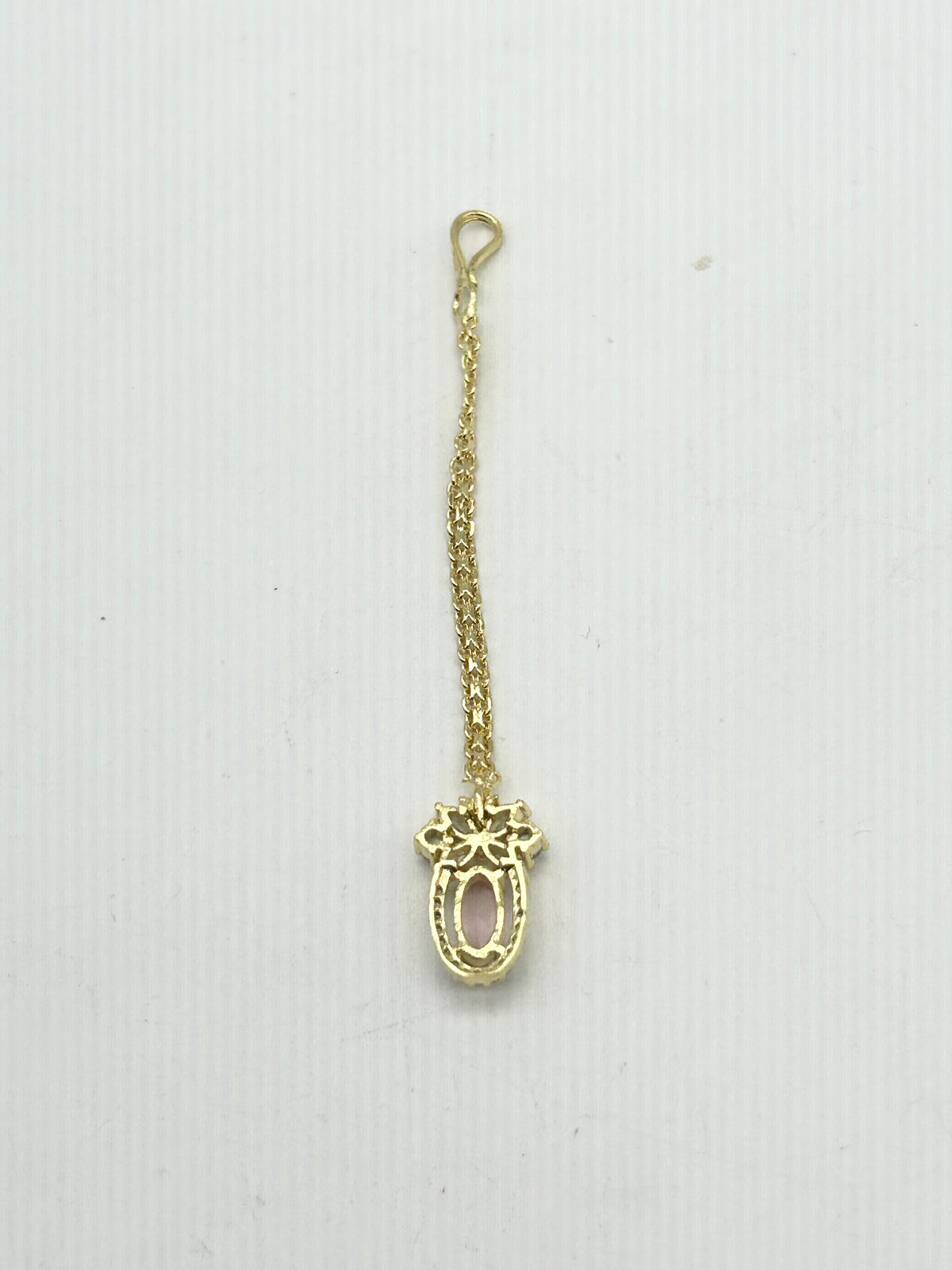 AM667 Gold and Pink tikka American diamond