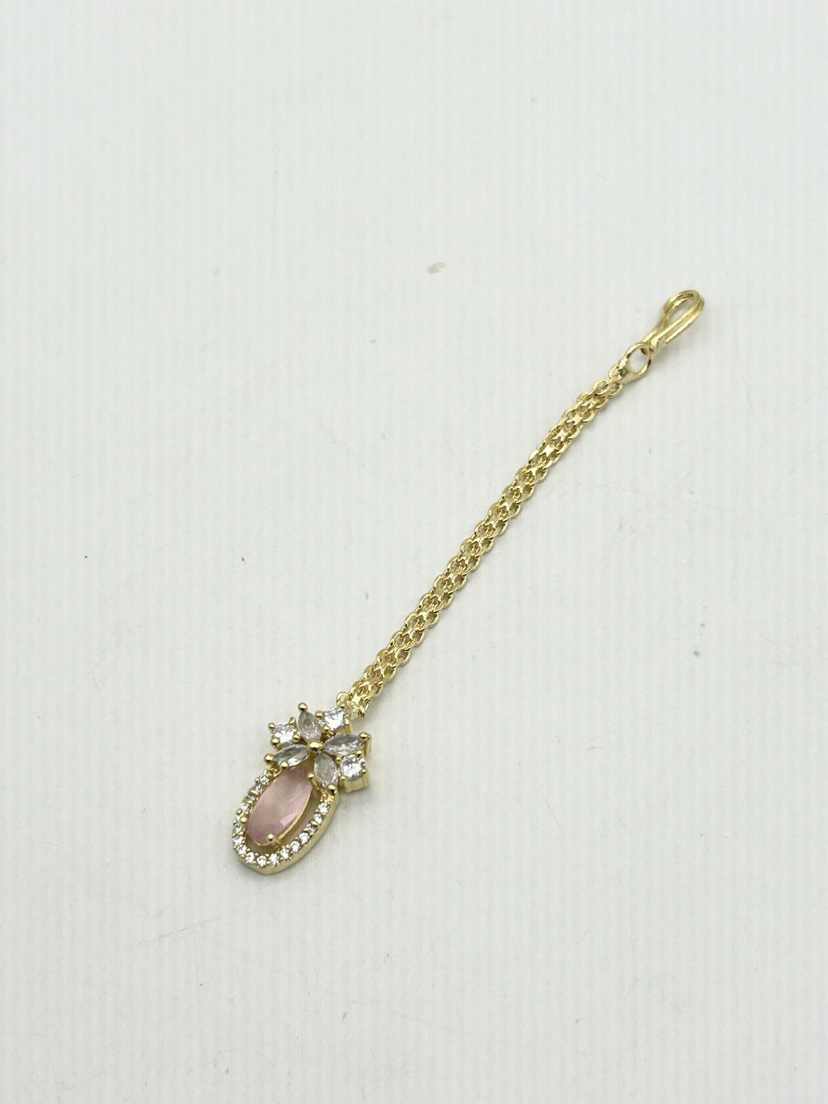 AM667 Gold and Pink tikka American diamond