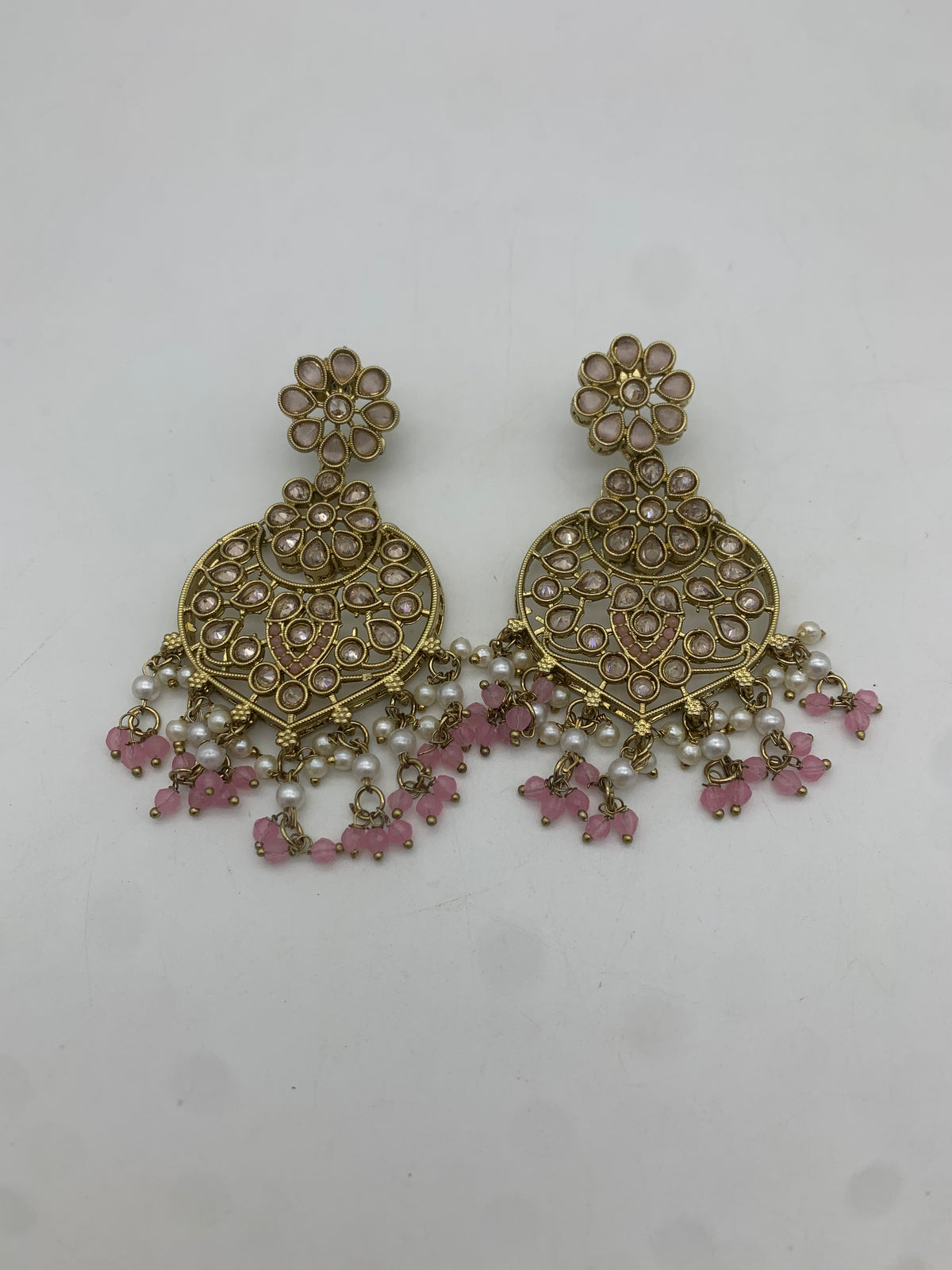 Pastel pink and gold necklace set