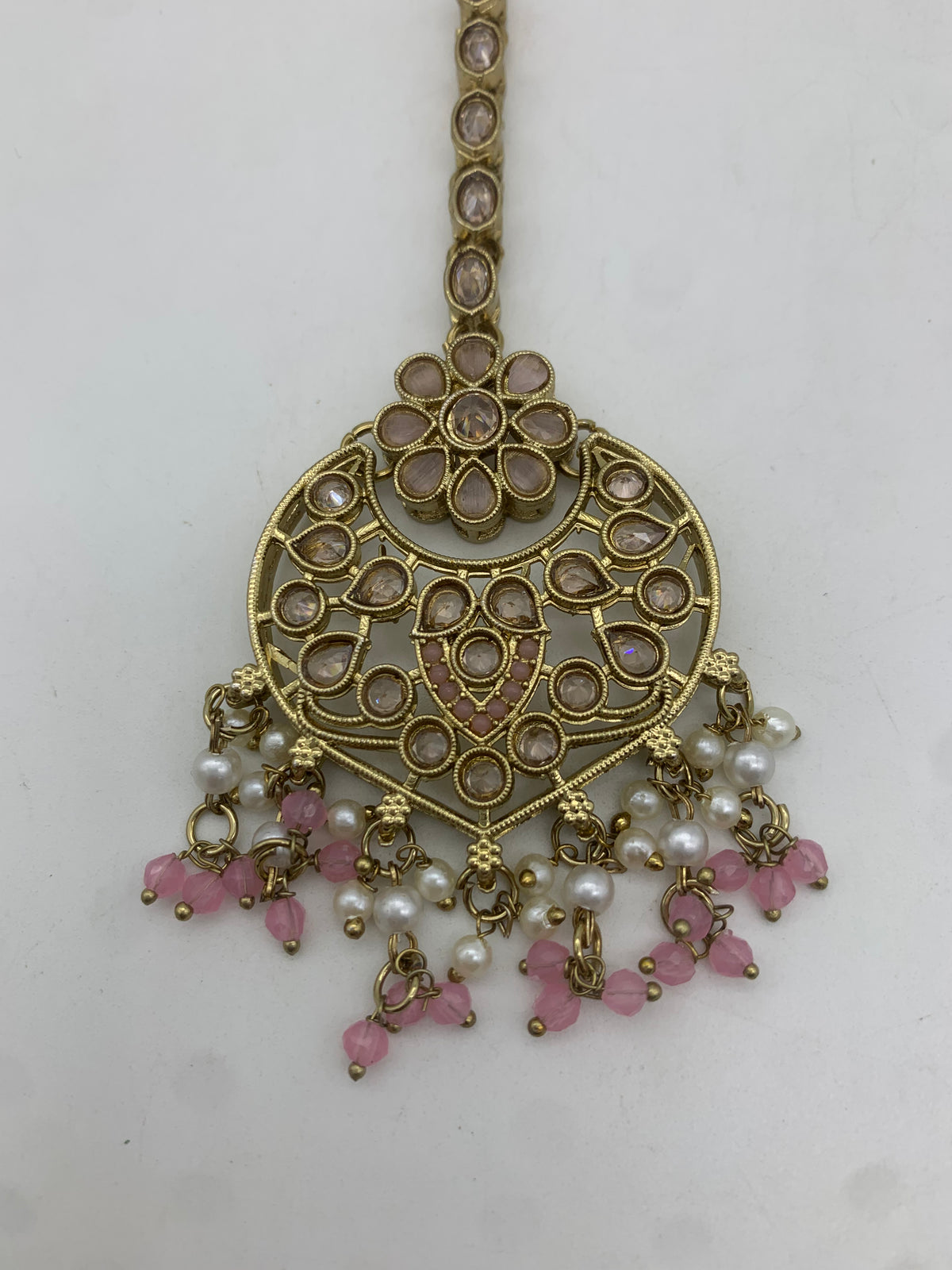 Pastel pink and gold necklace set