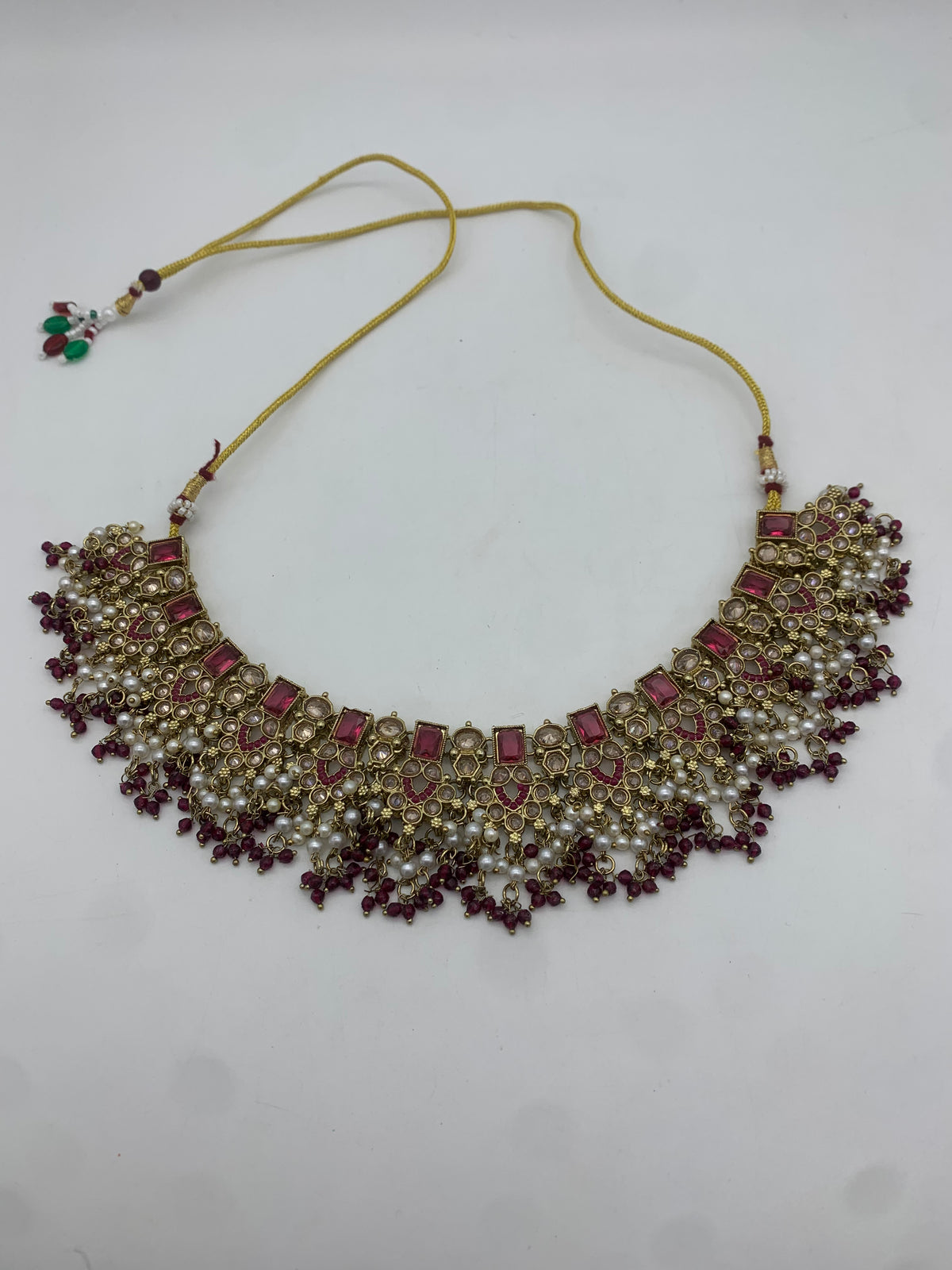 Gold and plum necklace set