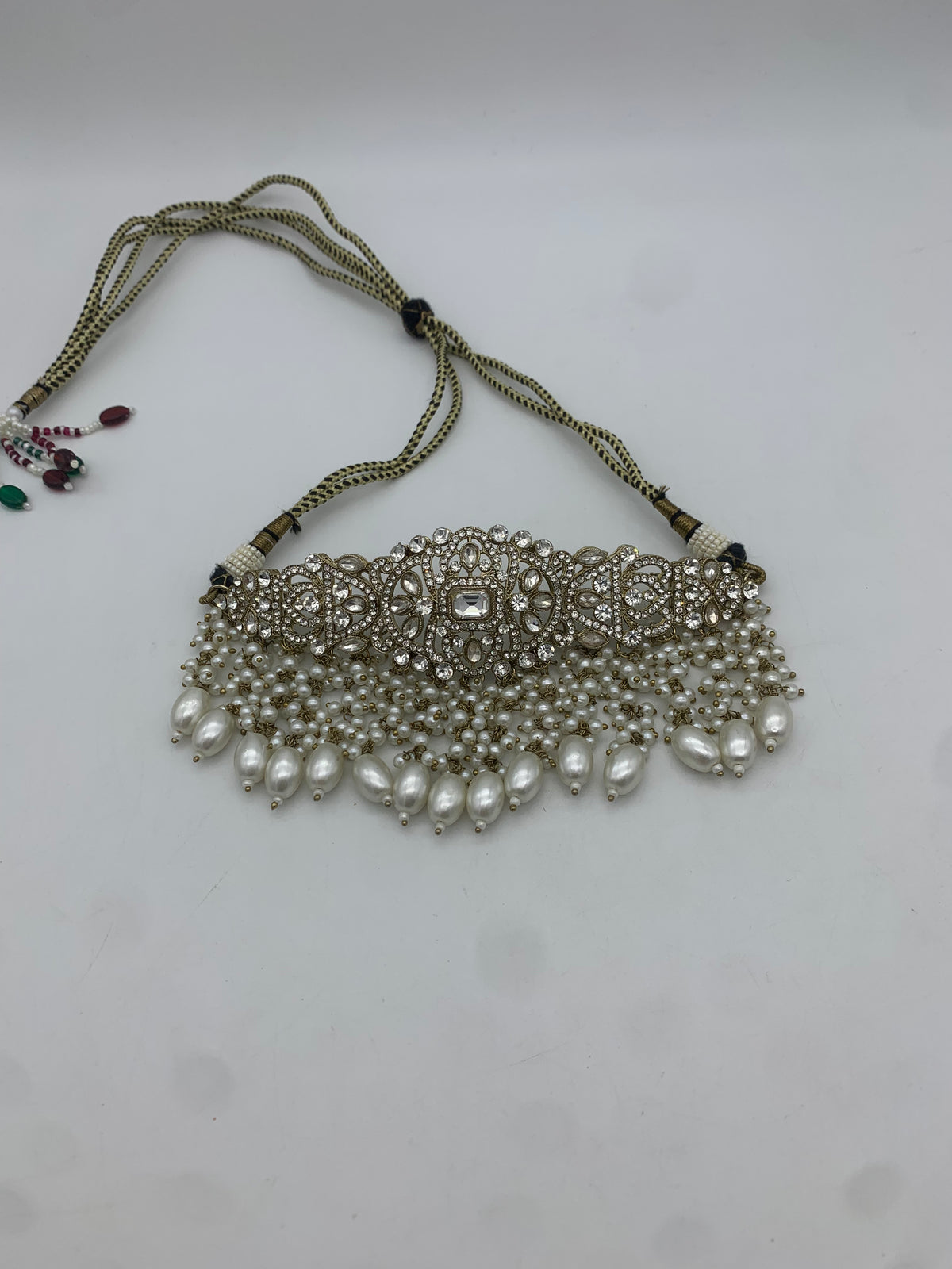 Gold and white choker set