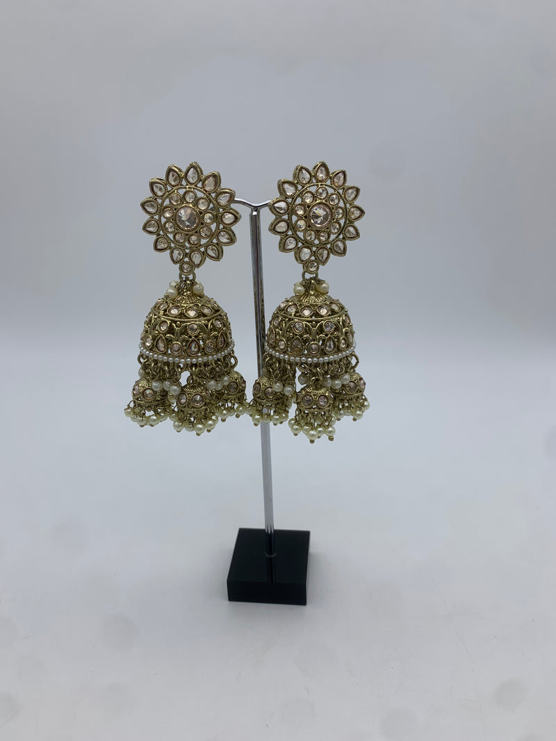Gold jhumka earrings
