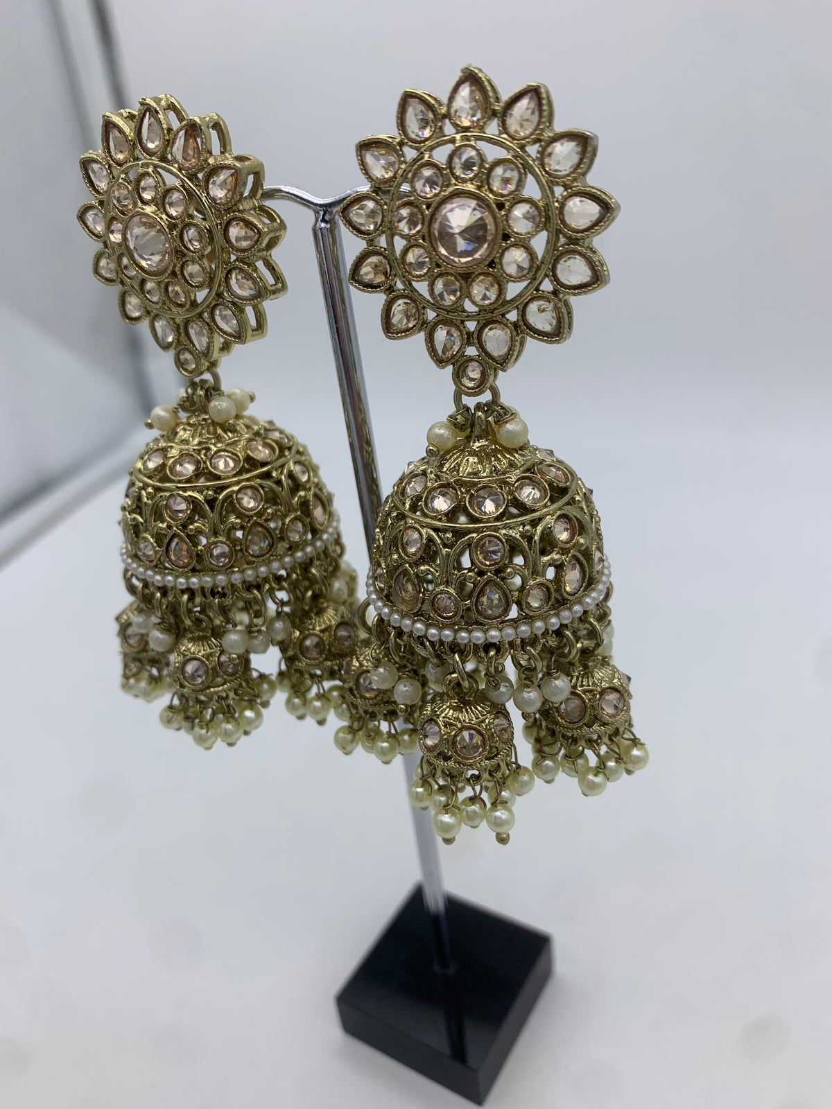 Gold jhumka earrings