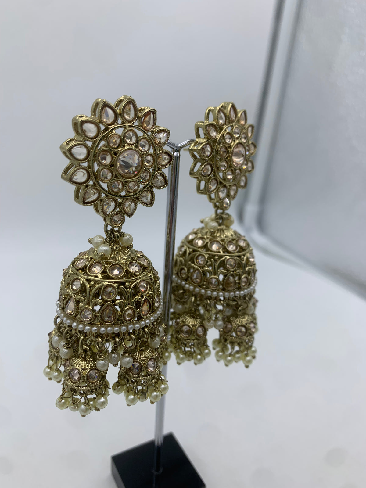 Gold jhumka earrings