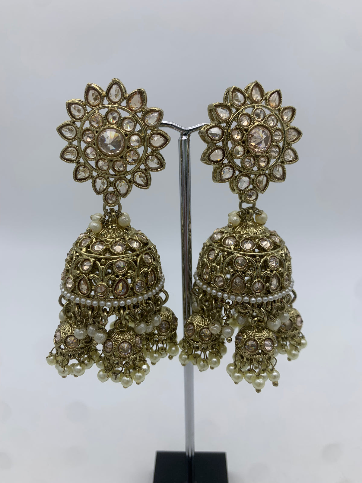 Gold jhumka earrings