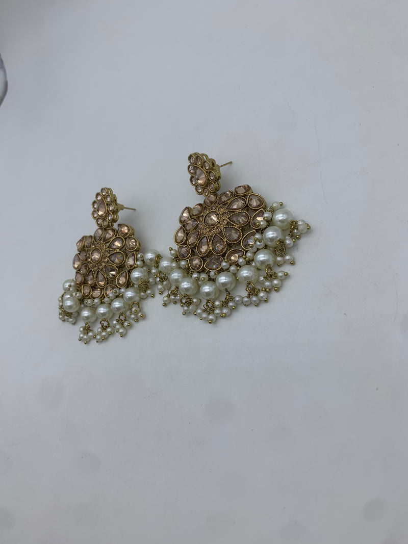 Gold polki earrings